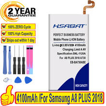 Hsabat-bateria 100% original para samsung galaxy, bateria 4100mah, samsung galaxy a8 plus 2018, a730, a730f 2024 - compre barato