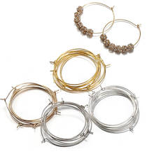 20 unidades de aros de plata chapada en oro, 20, 25, 30, 35, 40mm, aros de alambre para la oreja, accesorios para la fabricación de joyas DIY 2024 - compra barato