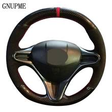 DIY Black Genuine Leather Suede Carbon Fiber Car Steering Wheel Cover For Honda Old Civic 2004-2011 (3-Spoke) Civic 8 2006-2009 2024 - buy cheap