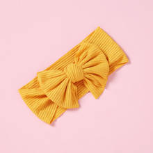 Одноцветная повязка на голову с бантиком для младенца эластичная повязка на волосы "тюрбан" повязки для маленьких девочек, резинки для волос для маленьких девочек аксессуары для волос 2024 - купить недорого