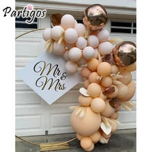 Kit de guirlanda para balão em ouro rosado, 62 pçs, cor macaron fosco, decoração de casamento, globos, decoração para dia dos namorados 2024 - compre barato