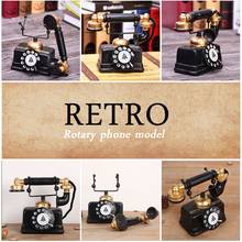 Industrial loft Retro Rotary Phone Model Crafts Decoration Shop Cafe Living room Showcase Decoration Decoration Shoot props 2024 - buy cheap