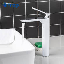 Frap-grifo de lavabo alto para baño, mezclador creativo, moderno, blanco, un solo orificio, agua fría y caliente, F1052-56 de baño 2024 - compra barato