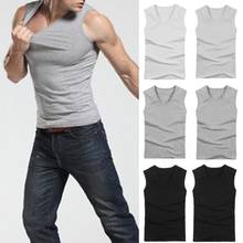 ..Hot Sales NEW Men Undershirt Vest Sleeveless Undershirt Male Sleeveless Casual 2024 - buy cheap