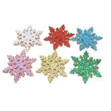 50Pcs/lot Lovely Glitter Christmas Snowflakes Patches Children's Headwear Clothing Decoration Accessories DIY Christmas Material 2024 - buy cheap