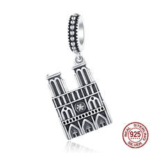 Wingente de pingente notrem de paris, pingente com pulseira, colar, pulseira, joia em prata esterlina 925 2024 - compre barato