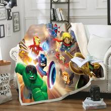 Manta de Sherpa de la serie de Marvel de Disney, colcha con estampado 3D de Anime para cama, sofá y coche, Textiles para el hogar, colcha para niños, Sábana plana 2024 - compra barato