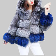 Женское зимнее толстое теплое пальто с длинным рукавом из искусственного меха, куртка с капюшоном, роскошные меховые пальто, шуба из искусственного лисьего меха, пальто 2024 - купить недорого