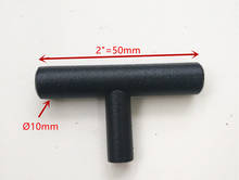 (Diameter 10mm,Length:50mm) 2"  black  Furniture Hardware Kitchen Cabinet Handle, Bar Pull Handle Stainless Steel T Handles 2024 - buy cheap