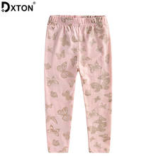 Dxton calças legging de algodão para meninas, com estampa borboleta, calças para crianças para meninas, bebê, outono e inverno, roupa 2024 - compre barato