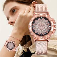Fashion Women Watches Ladies Rose Gold Silicone mesh belt Flower Dial Wristwatch Casual Lady Gifts reloj mujer часы женские /d 2024 - buy cheap