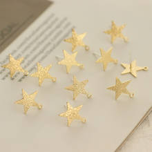 10 PCS 13x12mm Metal Copper KC Gold Plated Stars Pentagram Stud Earrings Settings DIY Handmade Earrings Accessories 2024 - buy cheap