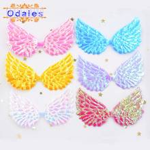 60Pcs Glitter Angel Wing Patches Glitter Fabric Fairy Wing Crafts Appliques DIY Bow Wing Decorative Supplies Resin Scrapbooks 2024 - buy cheap