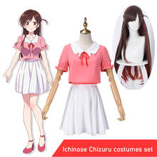 Fantasia de cosplay para a namorada, fantasia de uniforme ichinose chizuru com saia e peruca, para o dia das bruxas, carnaval 2024 - compre barato