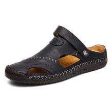 Sandalias romanas clásicas de cuero para hombre, zapatillas de exterior, chanclas de goma para playa y senderismo, para verano, 2020 2024 - compra barato