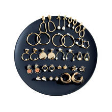 Uer-pendientes de tuerca de Color dorado para mujer, conjunto de pendientes de aleación de perlas acrílicas minimalistas, accesorios de joyería de moda, novedades de 2020 2024 - compra barato