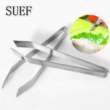 Convenient and quick Stainless Steel Fish Bone Tweezers Remover Pincer Puller Tongs Pick-Up Seafood Tool Crafts High Quality @3 2024 - buy cheap