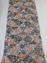 Tela de encaje francés con lentejuelas buena calidad JIANXI.C-105612 tela de encaje africano de tul para vestido de novia 2024 - compra barato