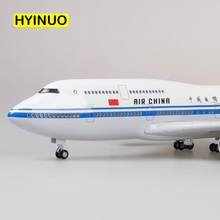 Avião b747 da china avião com escala de 1/150, avião de resina de plástico fundido com luz e rodas de aterrissagem 2024 - compre barato