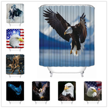 Musife personalizado de alta qualidade águia cortina chuveiro banheiro à prova dwaterproof água poliéster tecido cortina do banheiro 2024 - compre barato