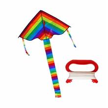 Легко летать! Цветной Радужный воздушный змей с длинным хвостом, нейлоновые воздушные змей, летающие игрушки для детей, трюки, кайт, серфинг 2024 - купить недорого