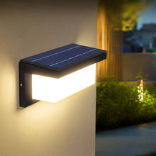 15w lâmpada de parede solar moderna com radar sensor movimento luz solar ao ar livre à prova dwaterproof água alumínio jardim varanda luzes para pátio 2024 - compre barato