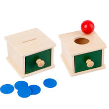 montessori preschool material object permanent storage box With Tray Ball Practice Hand-eye Coordination Early Education Toys 2024 - buy cheap