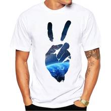 Men's T-shirts 2021 Victory Gesture 3D Print Funny T-shirt Summer Casual Short-sleeve Brand T-shirt Fashion O-Neck Top Tees Men 2024 - buy cheap