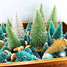Mini ornamentos para árvore de natal, enfeites de pinheiro falsa para decoração de natal e de mesa em casa 2024 - compre barato