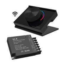 Controlador de tira Led RGB RK3, Panel giratorio de montaje en escritorio, 2,4G, control remoto RF inalámbrico con receptor inalámbrico para cinta de luz RGB 2024 - compra barato