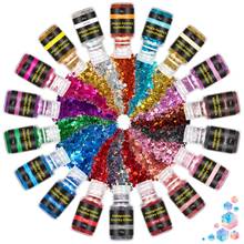 12/18/24 Colors Holographic Chunky Glitter Sequins Mixed Flakes Set Eyeshadow Body Face Decorations DIY Crafts Nail Art Stickers 2024 - buy cheap