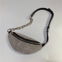 Luxury Fanny Pack for Women Waist Bag Designer Rhinestone Waist Pack Leather Glitter Women's crossbody Belt Bag Chest Bags 2020 2024 - buy cheap