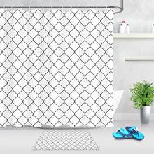 Geometric Patterned Bath Curtain Waterproof High Quality Custom Modern Home Decor Polyester Fabric Shower Curtain for Bathroom 2024 - buy cheap