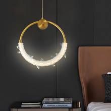 YOOGEE-lámpara colgante LED para sala de estar, luces Lustre modernas de lujo, de cobre dorado y cristal, para comedor y dormitorio 2024 - compra barato