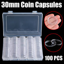 100pcs/box Clear Coin Capsules Containers Collector Protection Display Box Holders 20/25/27/30mm 2024 - buy cheap