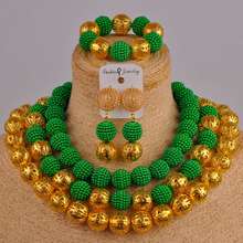 Green Imitation Pearl European and American African Jewelry Set Nigerian Wedding Necklace FZZ47 2024 - buy cheap
