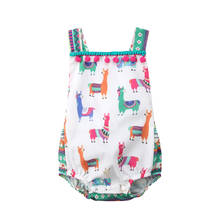 0-24M Newborn Baby Girl Bodysuit Cute Alpaca Print Jumpsuit Outfits Sleeveless One-Piece Playsuit Summer Clothes Sunsuit 2024 - buy cheap