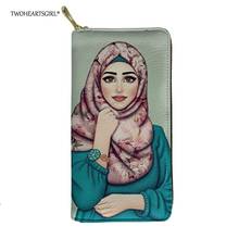 Unique Hijab Face Muslim Islamic Gril Eyes Wallets for Women Leather Female Credit Card Holders Long Clutch Purse Hand Bag 2024 - buy cheap