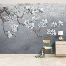 Personalizado auto-adesivo papel de parede 3d pintados à mão magnólia flor foto murais de parede sala tv sofá decoração da sua casa 3d adesivos de parede 2024 - compre barato