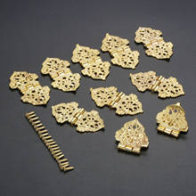 10x Mini Lace Hinge Small Decorative Jewelry Wooden Box Cabinet Door Butt Hinges with Nails Homemade 53*28mm 2024 - buy cheap