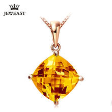 LSZB Natural Citrine 18K Pure Gold Pendant Real AU 750 Solid Gold  Upscale Trendy Classic Party Fine Jewelry Hot Sell New 2020 2024 - buy cheap
