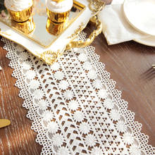 White Crochet Lace Table Runner with Tassel Cotton Wedding Decor Hollow Tablecloth Nordic Romance Table Cover Coffee Bed Runners 2024 - buy cheap