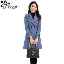 UHYTGF Cashmere Plus size outerwear fashion Woolen Women winter jacket Korean Woolen women coat winter warm jacket women X704 2024 - buy cheap