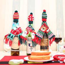 12 штук чехол для винной бутылки Санта-Клаус Снеговик Рождество искусственный шарф Набор для винной бутылки Новогоднее украшение для кухвечерние 2024 - купить недорого