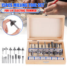 6.35mm(1/4") Cutter Kit for Wood Electric Trimmer Shank Hand Trim Router Bits Set Trimming Machine Milling Cutter Kit Tool