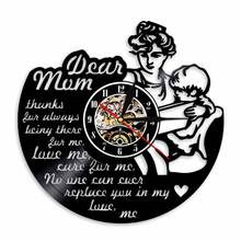 Happy Mother's Day Greatness Mom And Son Vinyl Record Wall Clock Modern Design Home Decor Hanging Watch Best Mother's Day Gift 2024 - buy cheap