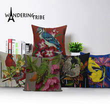 Capa de almofada com cacto colorido da selva, capa de almofada decorativa de linho para casa, decoração de flores, almofadas para cama 2024 - compre barato