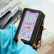 Brand New Cellphone Wallet for Women Small ShoulderBag Touchscreen Phone Pocket Mini Leather Crossbody Handbag 3Layer Lady Purse 2024 - buy cheap