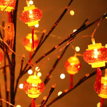 Guirnalda roja de luces LED con nudo chino, decoración de Año Nuevo, 3 m, 20 luces 2024 - compra barato