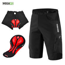 Wosawe-shorts de ciclismo masculino, roupa íntima para homens, não-removível, com almofada em gel, roupa íntima para ciclismo, shorts de bicicleta, estrada, downhill 2024 - compre barato